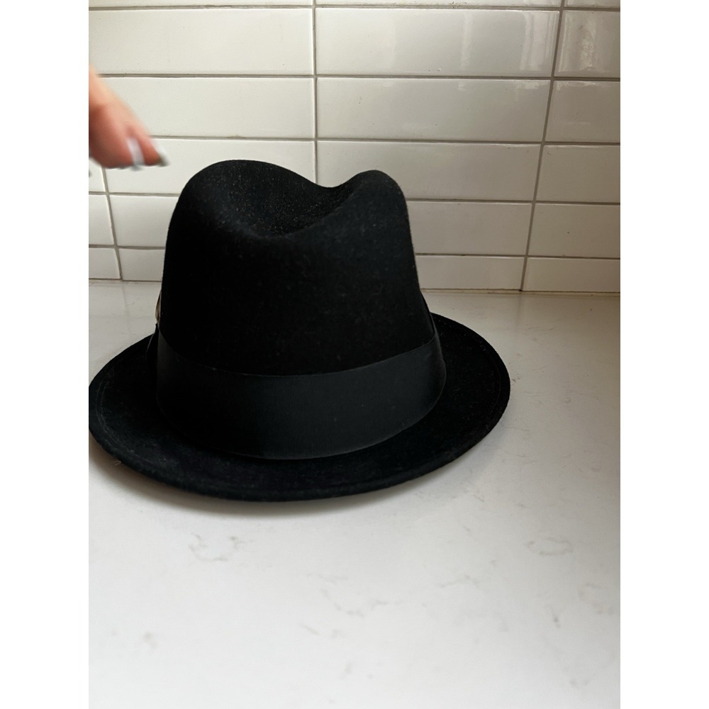 Goorin Bros. Fedora Hat "The Doctor" Black Large w/ Feathers - Picture 9 of 13
